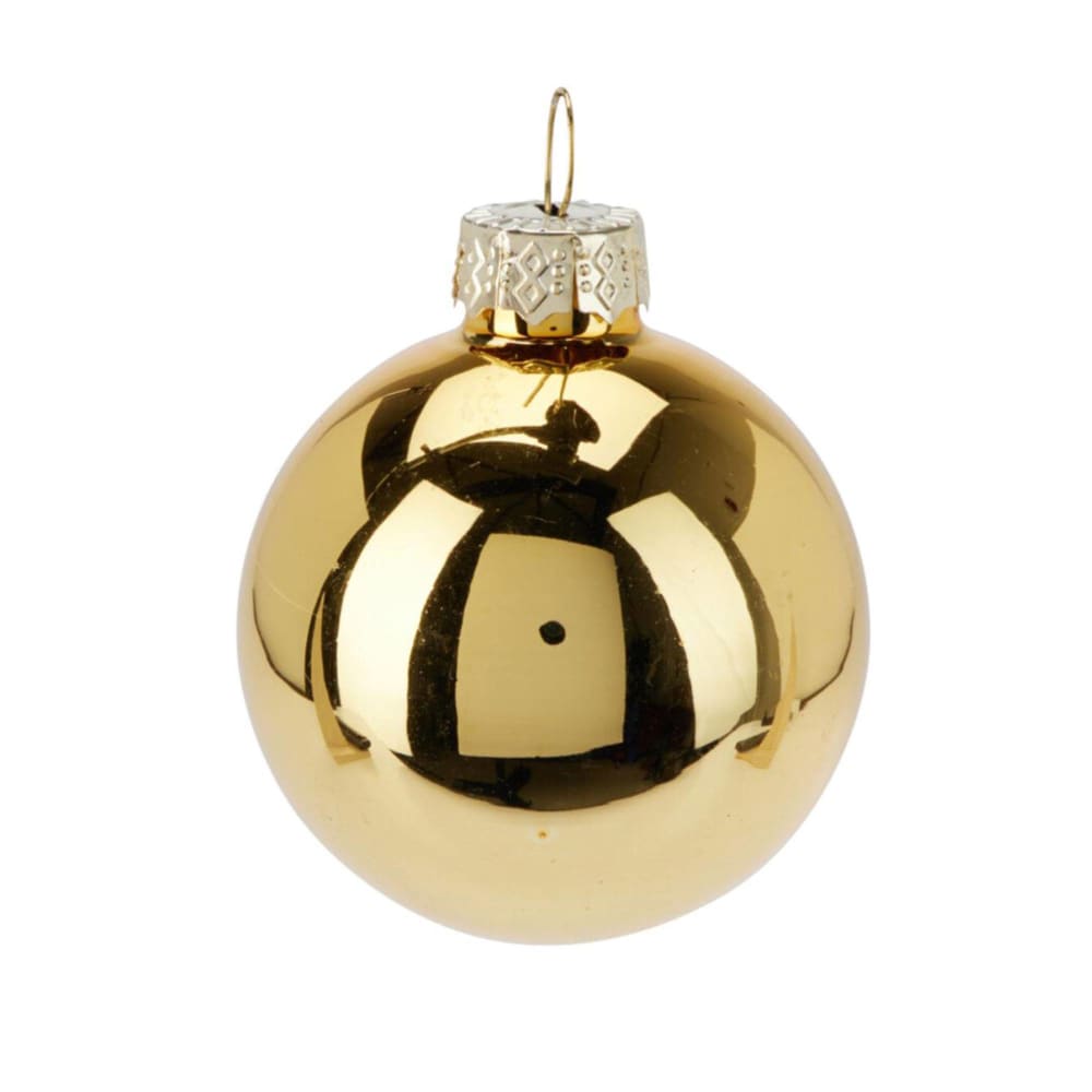 Set de 12 bolas de navidad de vidrio dorado ø5cm