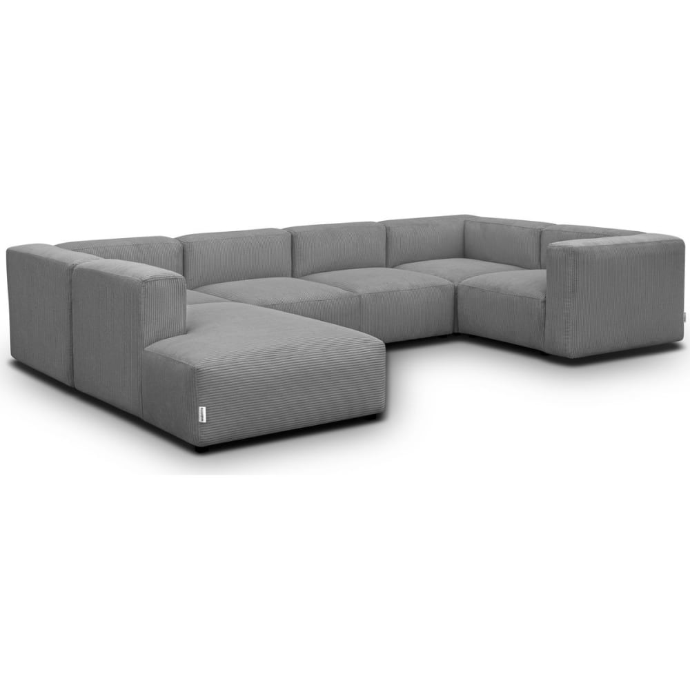 Canapé modulable panoramique 9 places ouvert à gauche gris