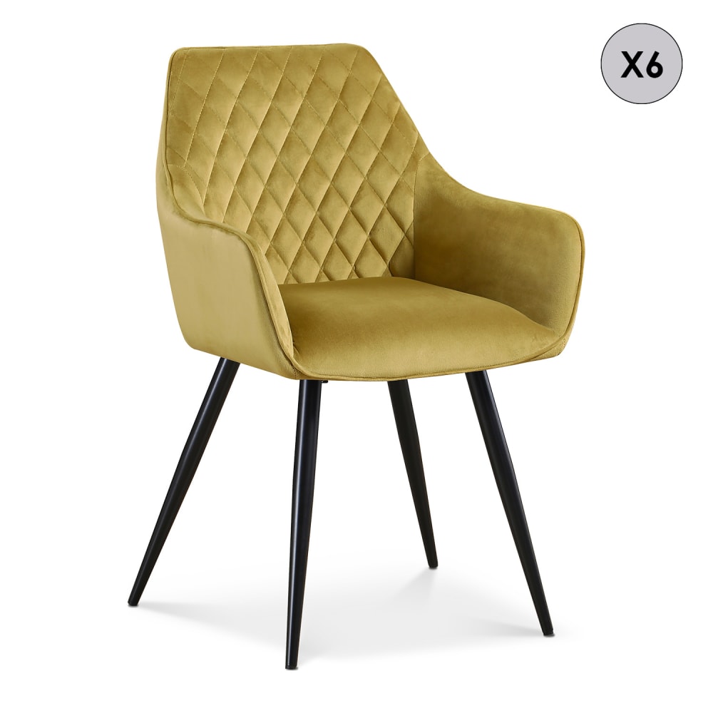 Lot de 6 chaises en velours