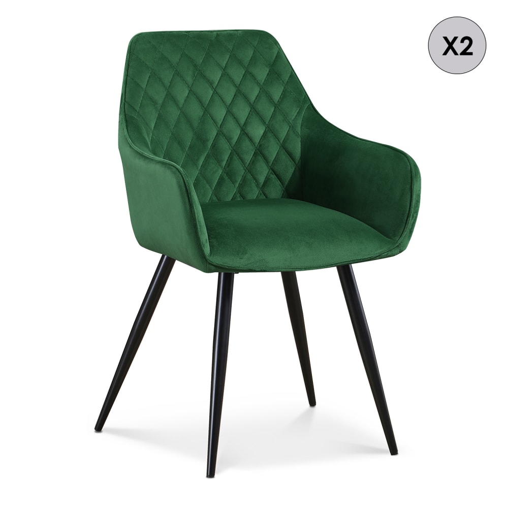 Lot de 2 chaises en velours