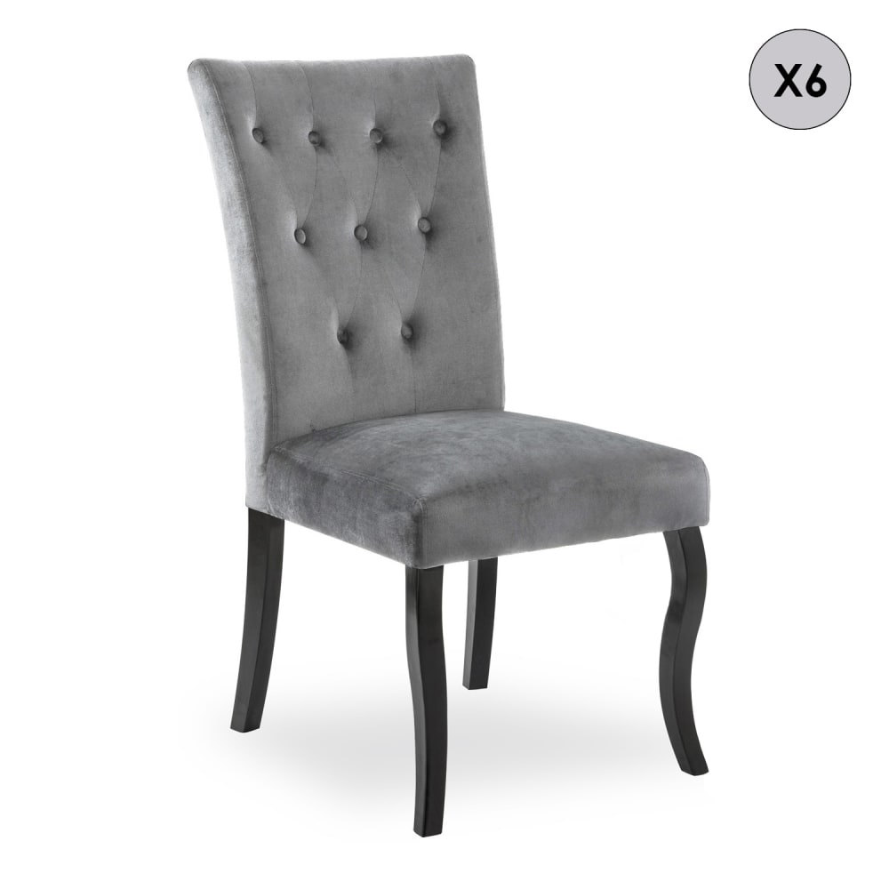 Lot de 6 chaises capitonnées