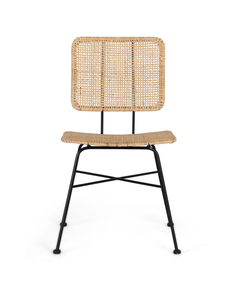 2er-Set Stühle mit Sitz und Rückenlehne aus Rattan - Maisons Du