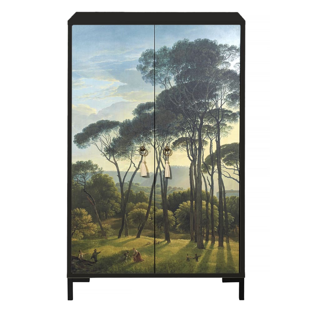 Buffet en MDF 2 portes décoratives motif Verts naturels