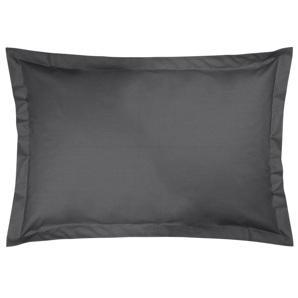 Taies d'oreiller en coton bio anthracite 75 x 50 cm