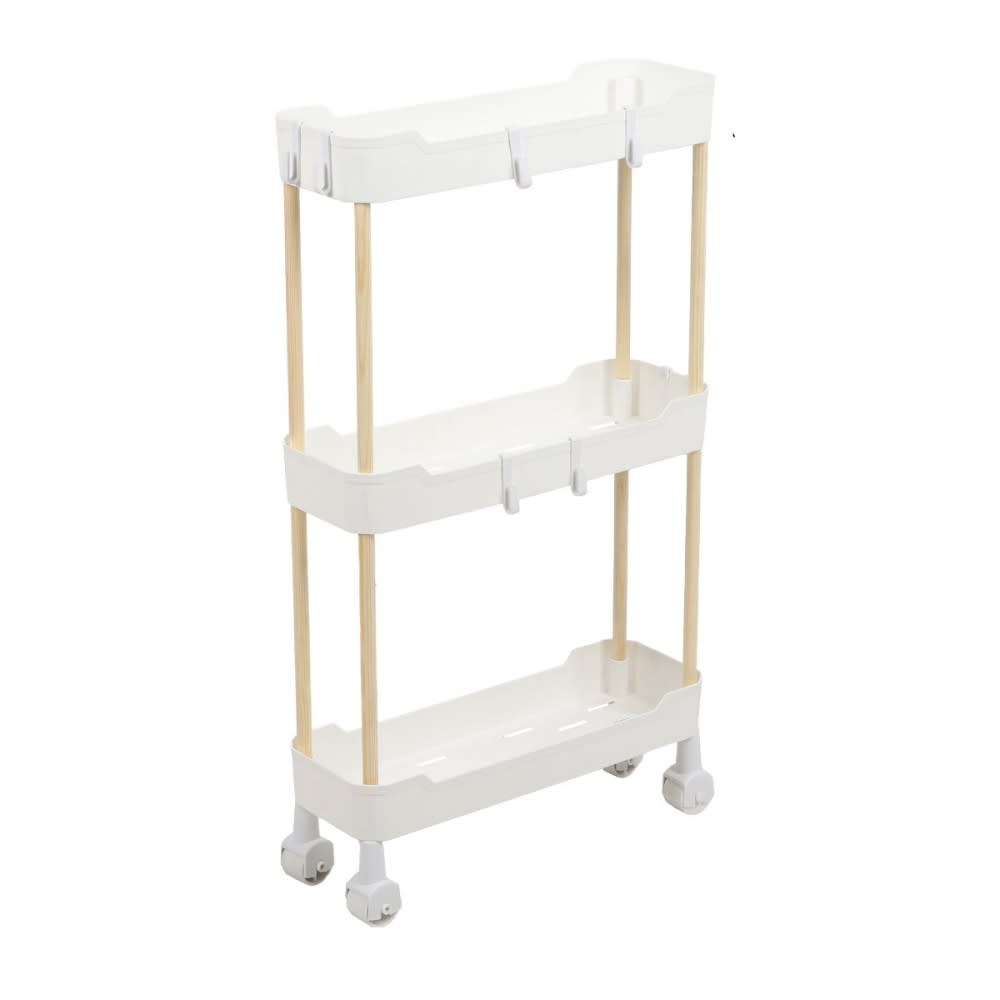 Desserte à roulettes 3 niveaux pour espaces étroits 40x13.5cm