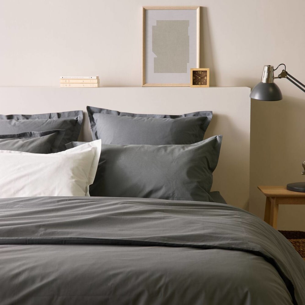 Housse de couette en - coton anthracite