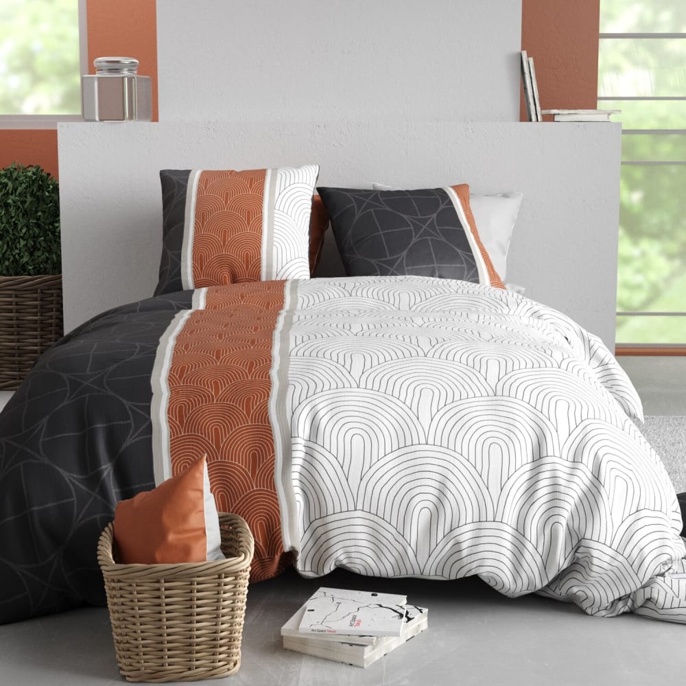 Parure de couette en coton multicolore 240x220cm 2 taies