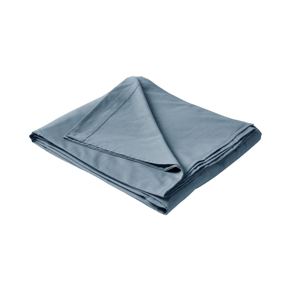 Drap plat en coton et en lin bleu gris 270 x 300 cm — vue 3