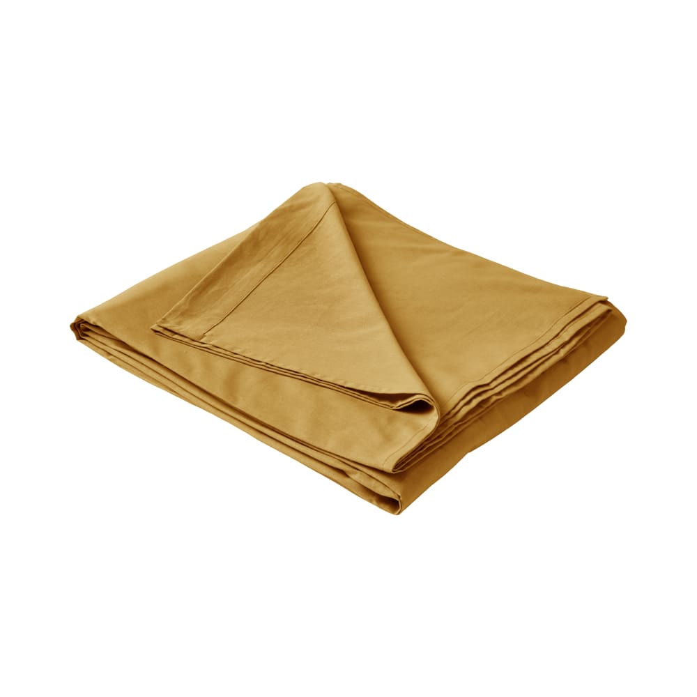 Drap plat en coton et en lin curry 270 x 300 cm — vue 3