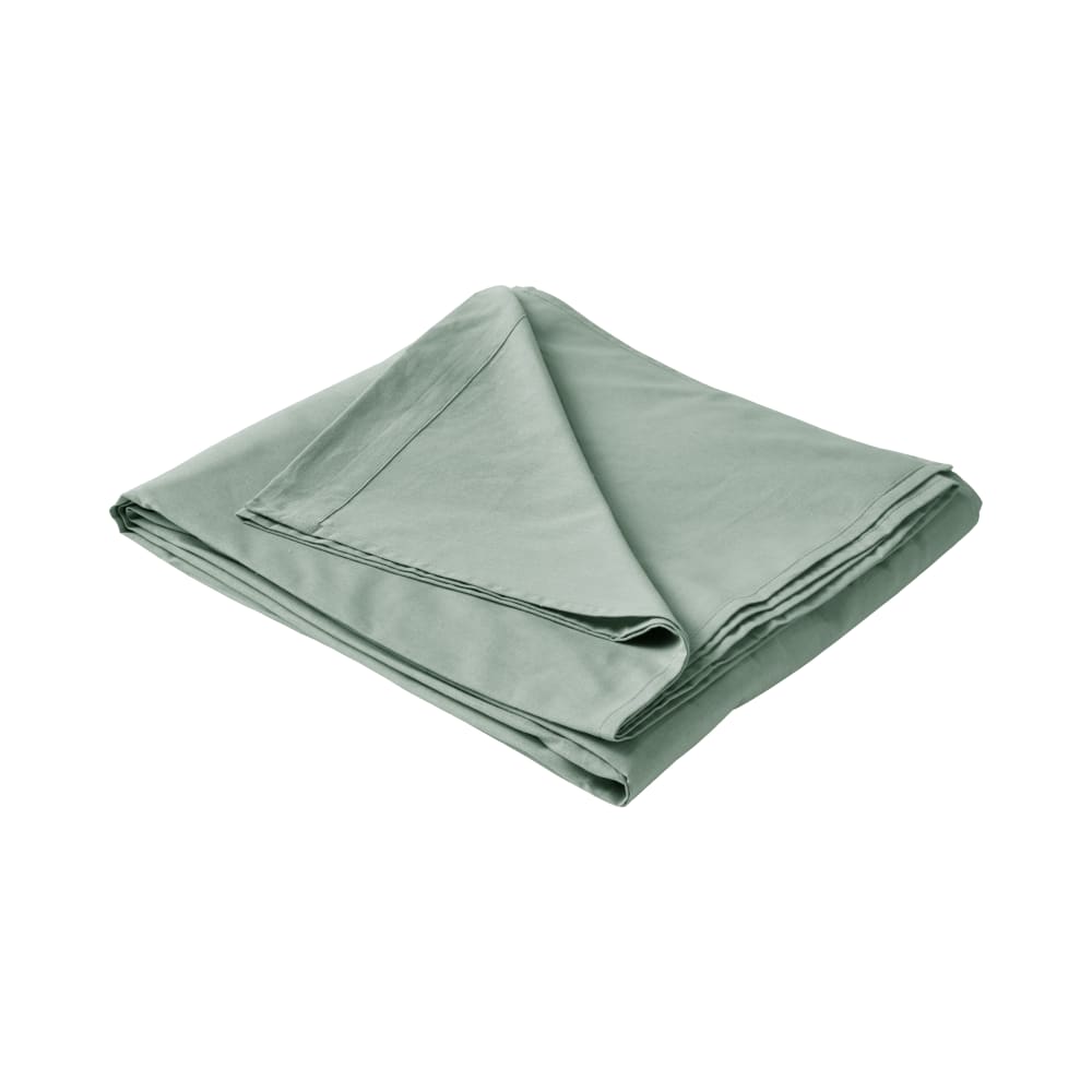 Drap plat en coton et en lin bleu écume 240 x 300 cm — vue 3