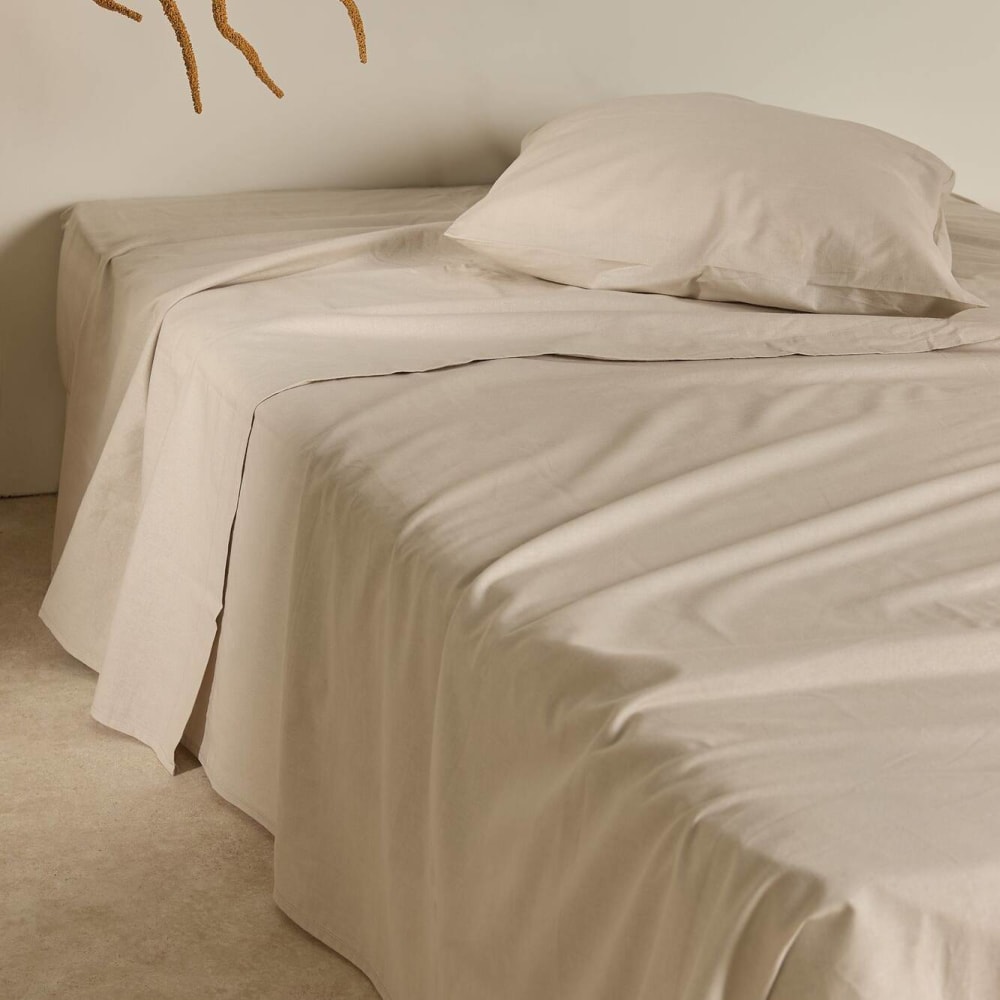Drap plat en coton et en lin lin 270 x 300 cm