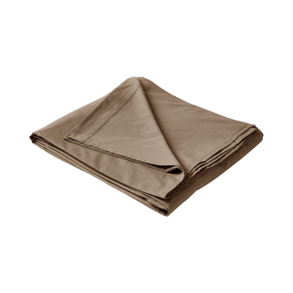 Drap plat en coton et en lin taupe 270 x 300 cm — vue 3
