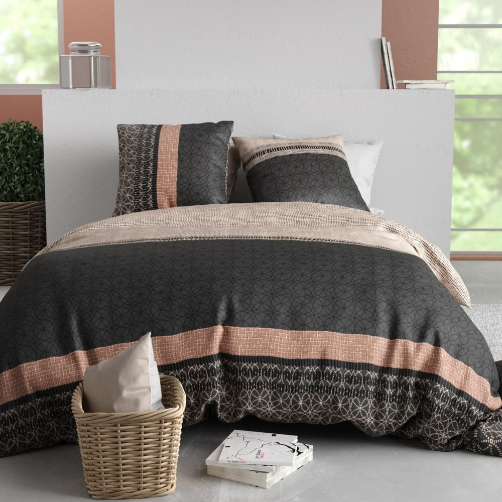 Parure de couette en coton multicolore 240x220cm 2 taies