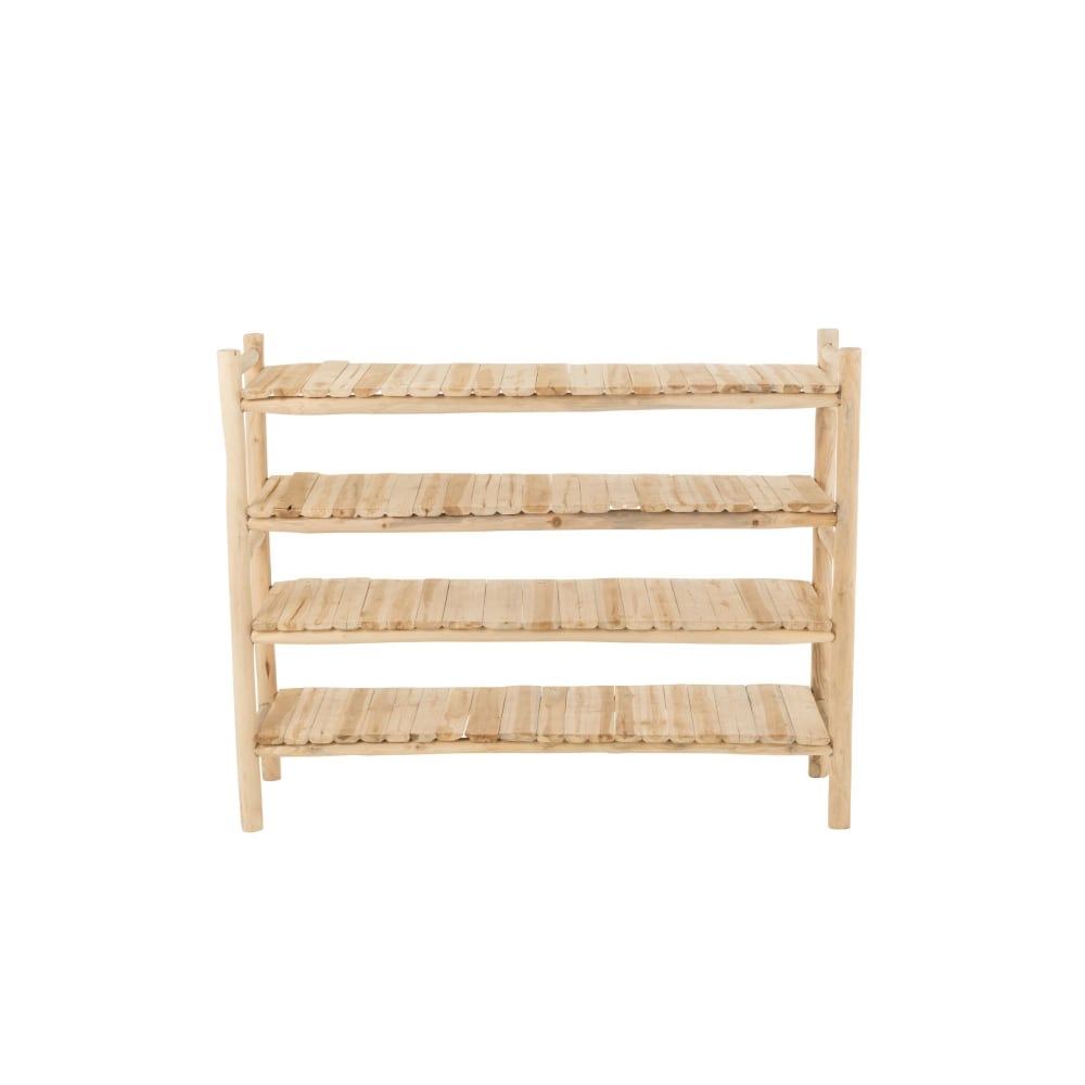 Bibliothèque basse en teck massif