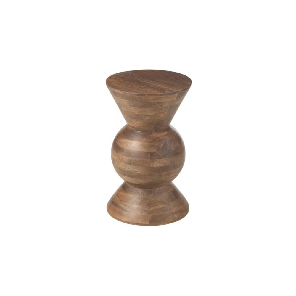 Table basse ronde en manguier brun