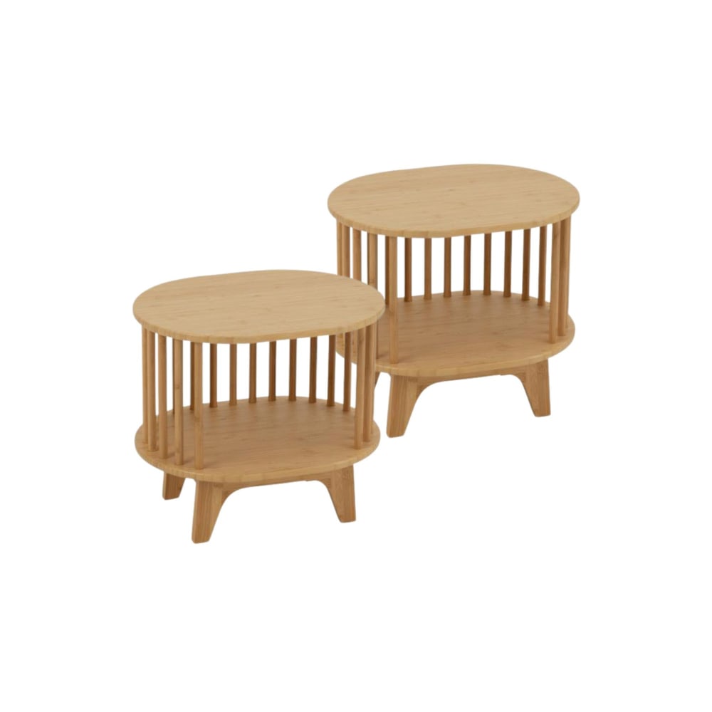 lot de 2 table de chevet en bambou