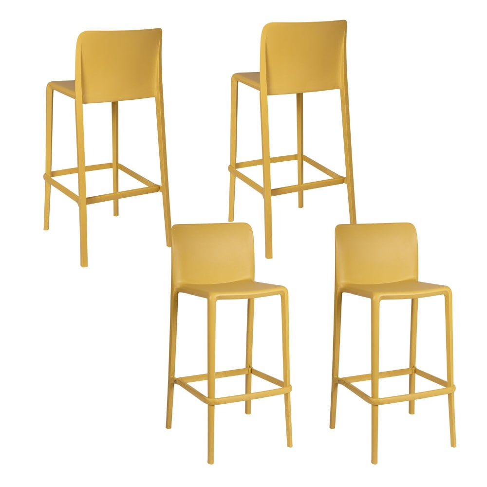 Lot 4 tabourets - jaune