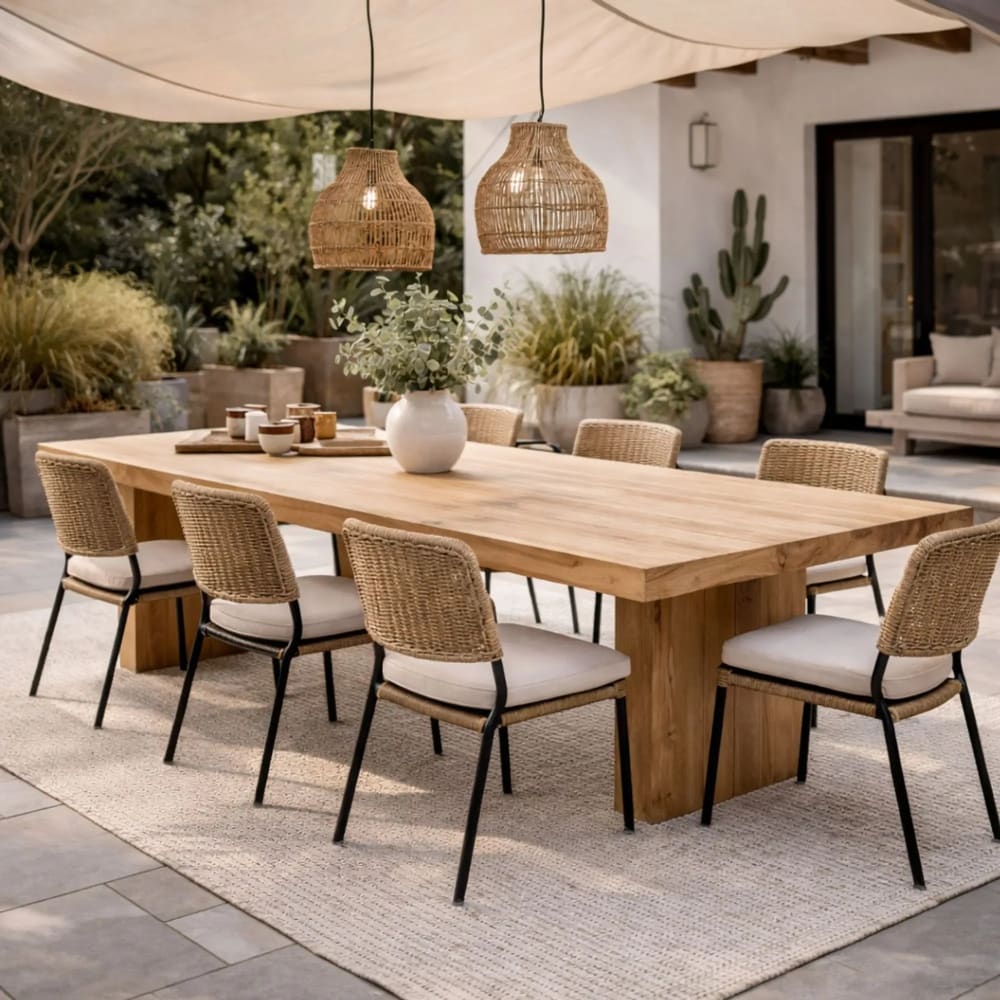 Table indoor/outdoor en bois recyclé L245 10 places