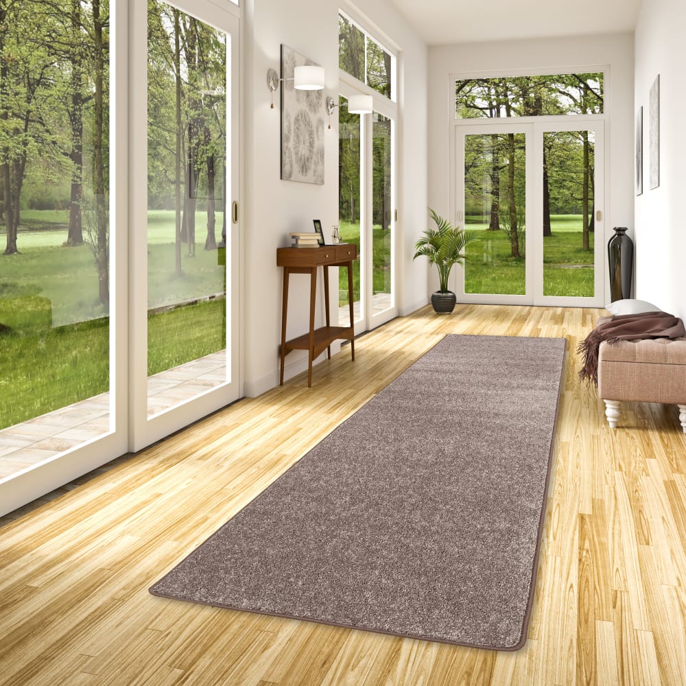 Tapis couloir uni taupe 100x100 cm — vue 3
