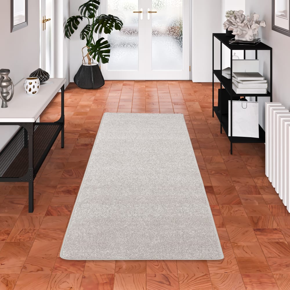 Tapis couloir uni gris argent 100x100 cm — vue 3