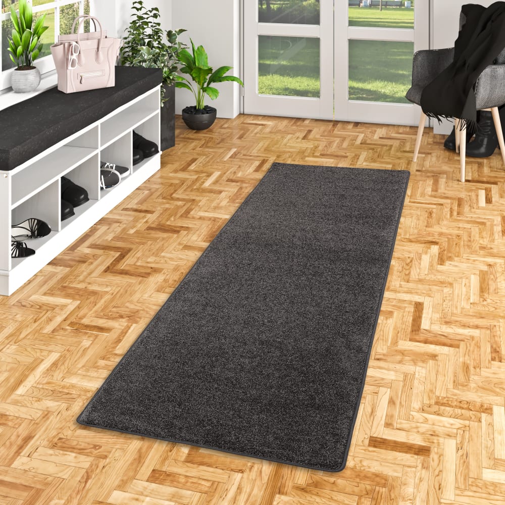 Tapis couloir uni anthracite 80x160 cm — vue 3