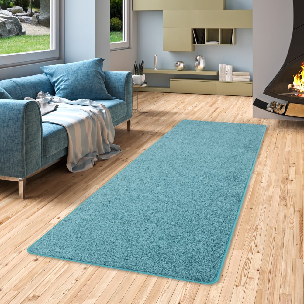 Tapis couloir uni pétrole 80x160 cm — vue 3