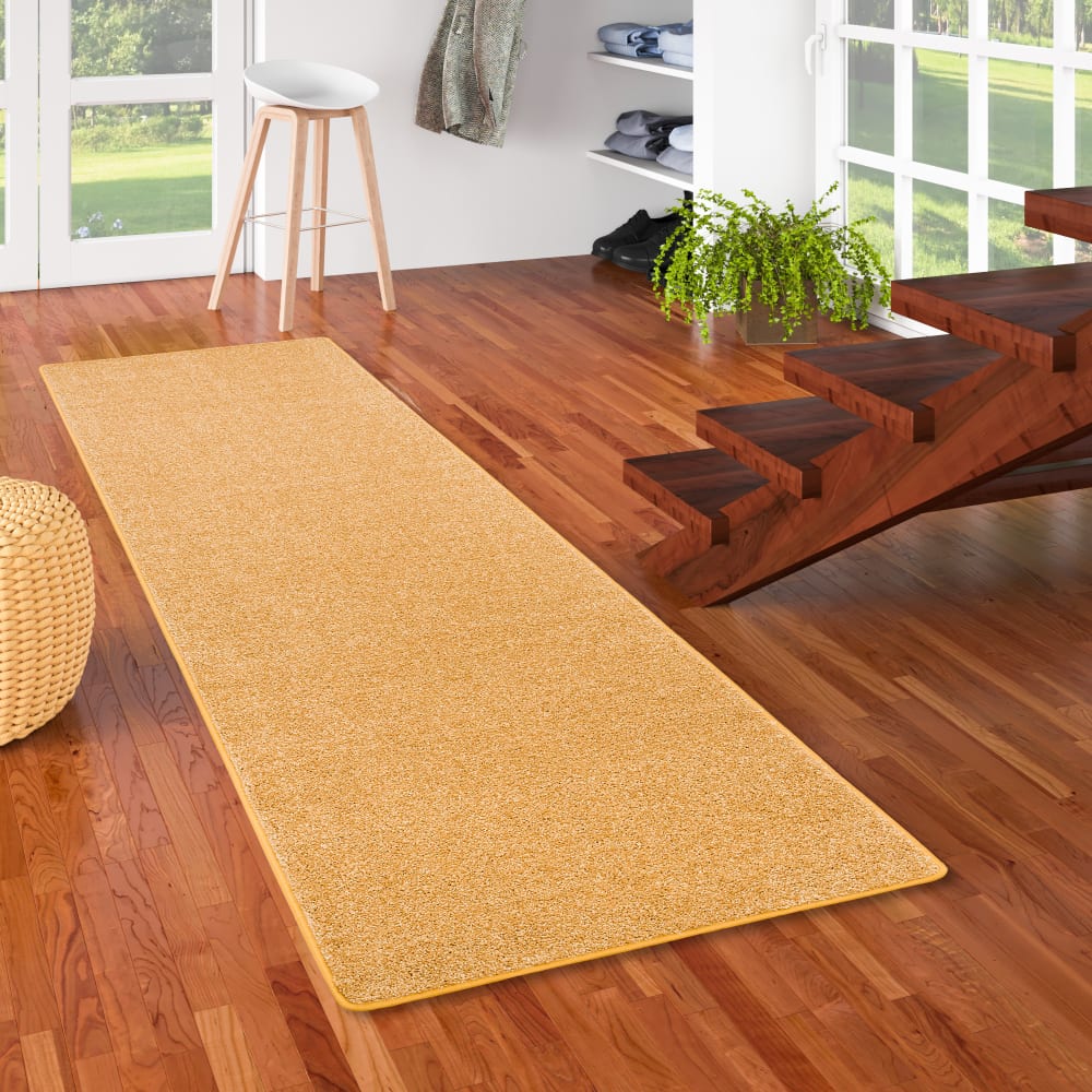 Tapis couloir uni jaune curry 80x400 cm — vue 3