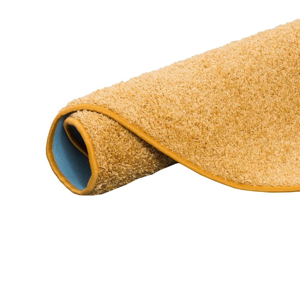Tapis rond en velours jaune curry 133x133 cm — vue 4