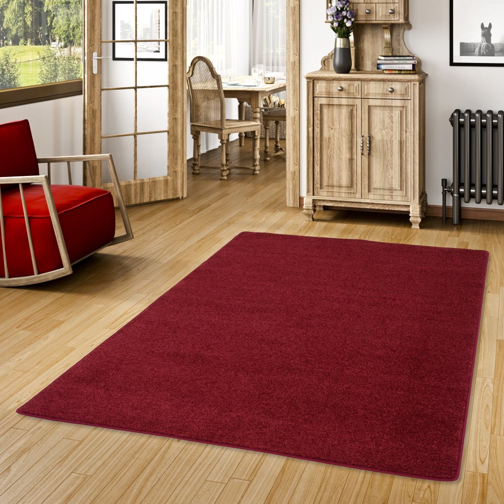 Tapis en velours à poils longs vin rouge 200x300 cm — vue 4