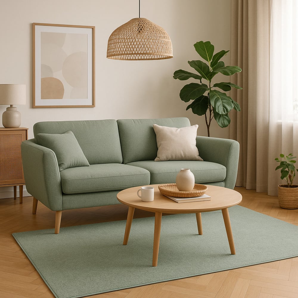 Tapis en velours à poils longs vert menthe 80x160 cm — vue 3
