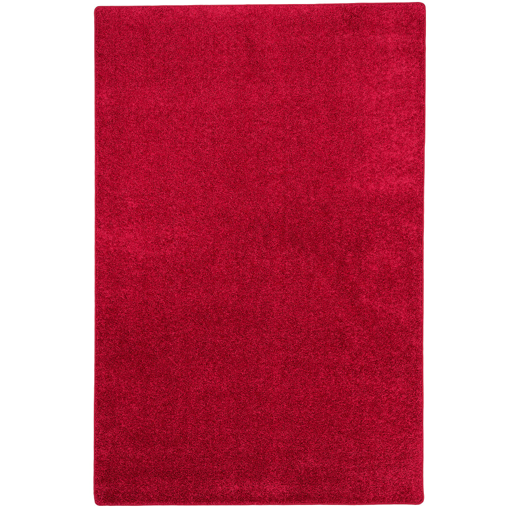 Tapis en velours à poils longs rouge 133x133 cm