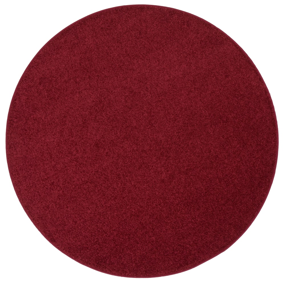 Tapis rond en velours vin rouge 133x133 cm