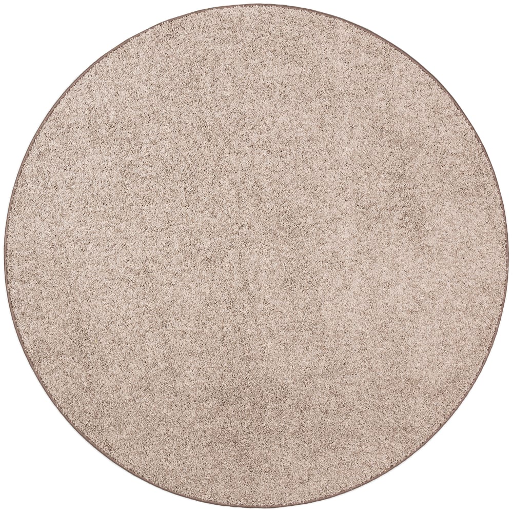 Tapis rond en velours taupe 200x200 cm