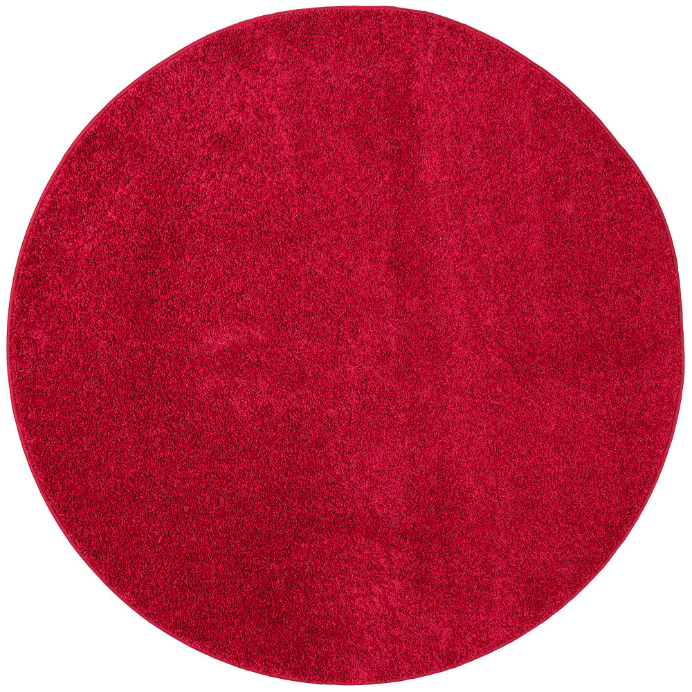 Tapis rond en velours rouge 133x133 cm