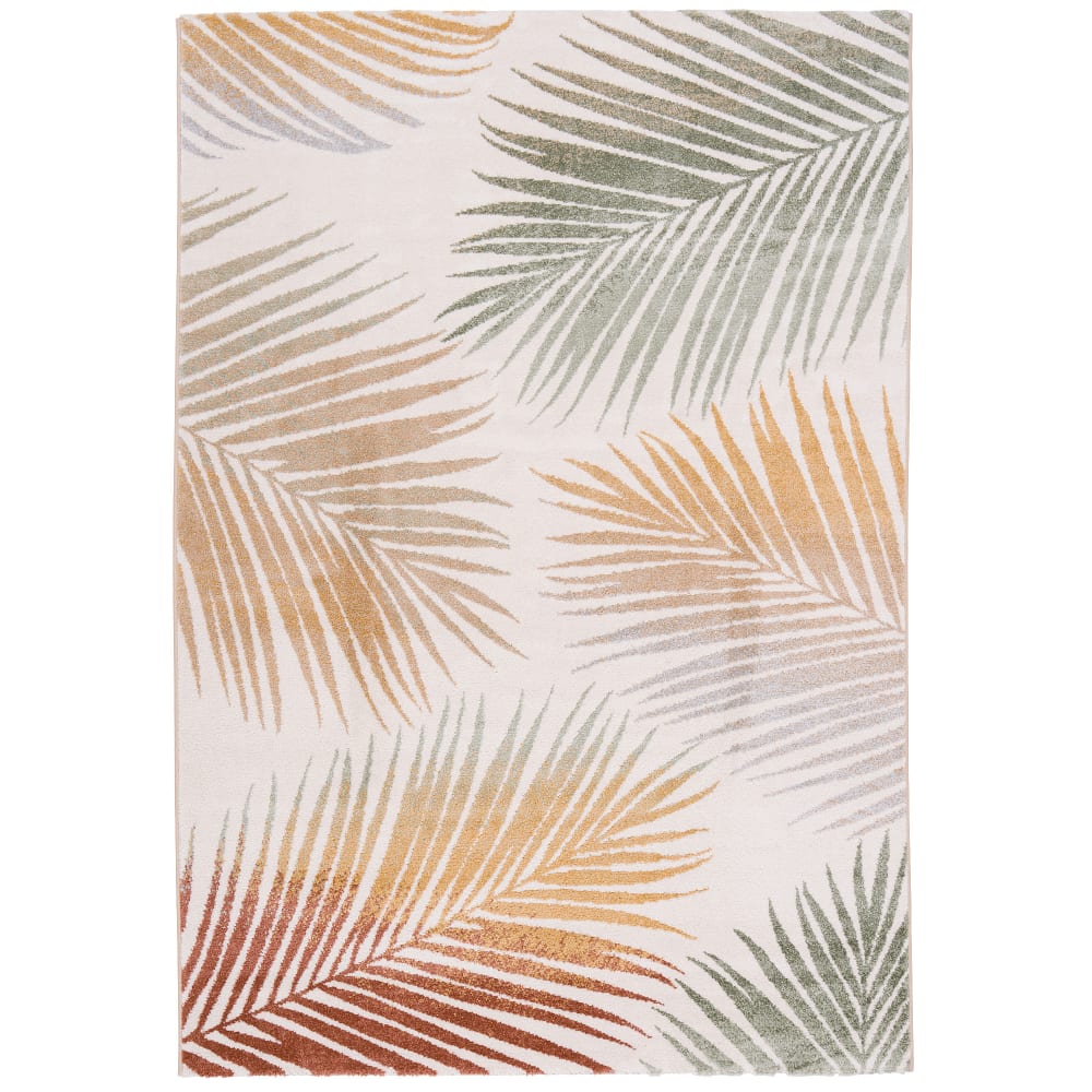 Tapis à feuilles beige 80x150 cm