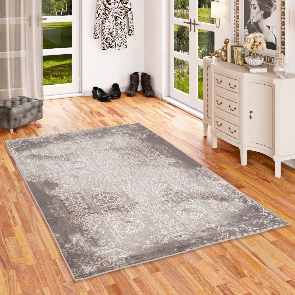Tapis style vintage argent 80x160 cm — vue 3