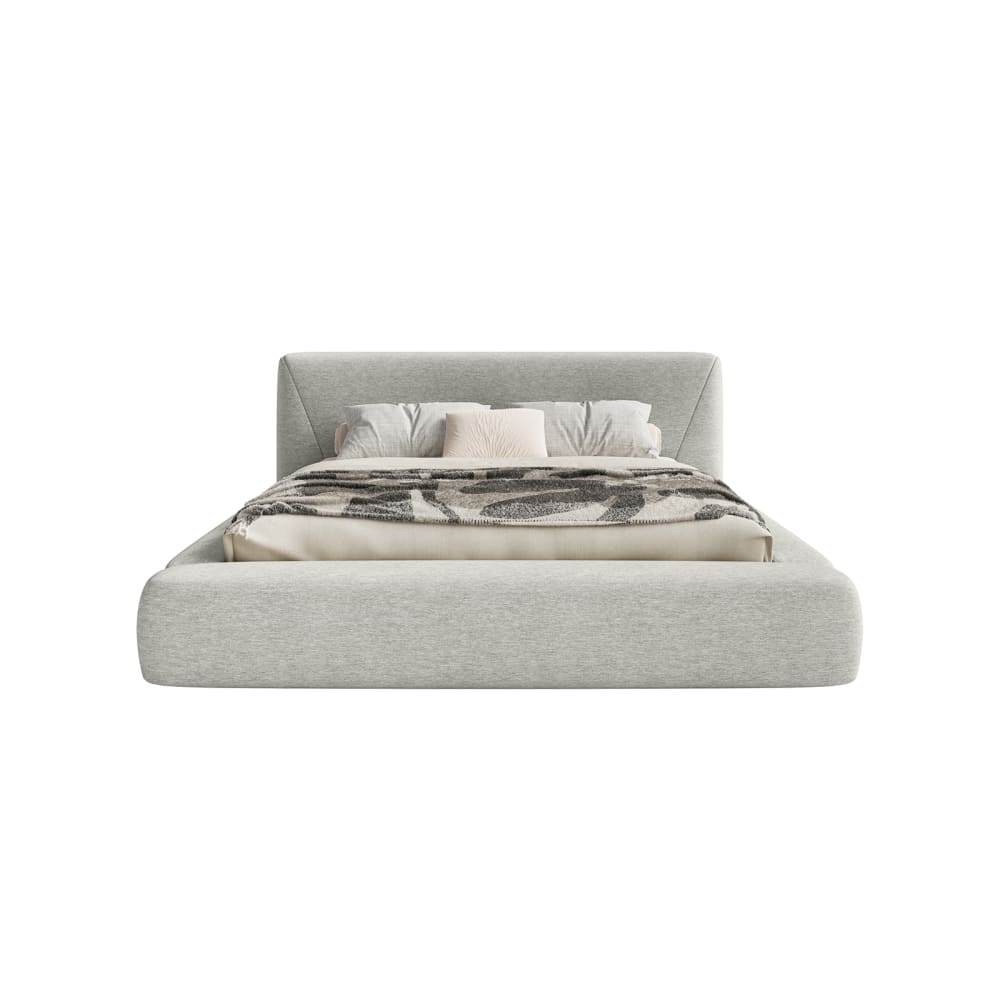 Lit rembourré en tissu chenille 200x200 cm, gris