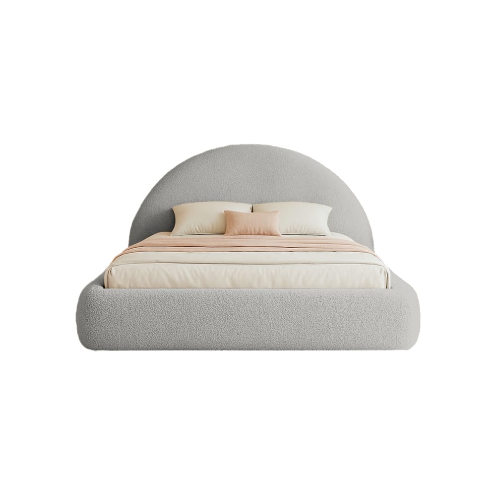 Lit rembourré en tissu - gris