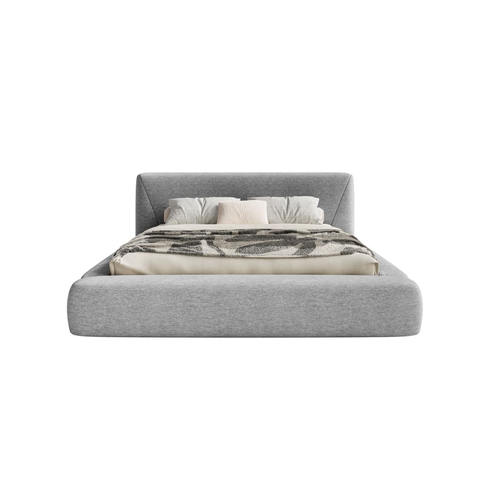 Lit rembourré en tissu chenille 200x200 cm, gris clair
