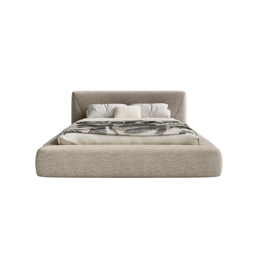 Lit rembourré en tissu chenille 200x200 cm, taupe