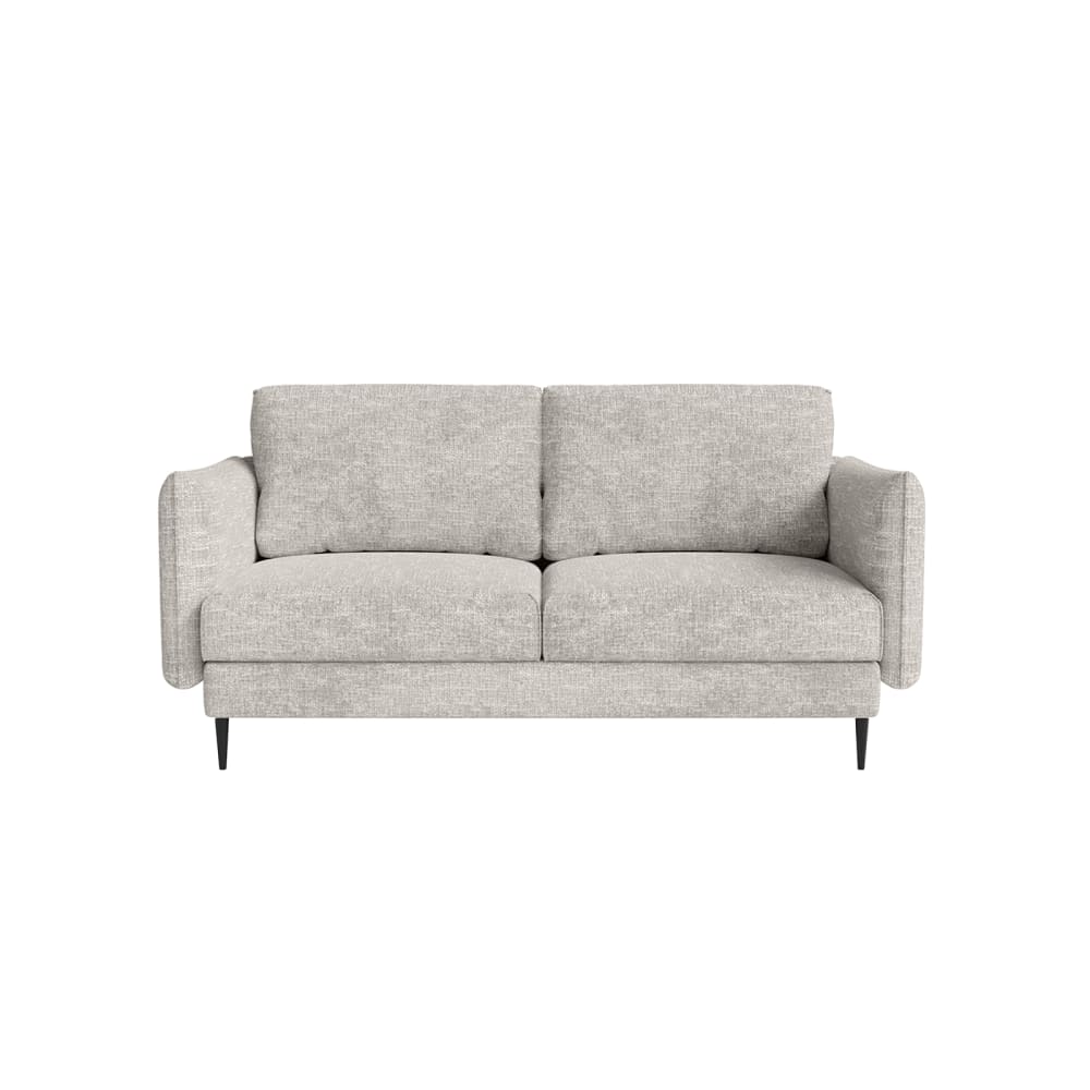 Canapé 2 places en tissu chenille, gris clair