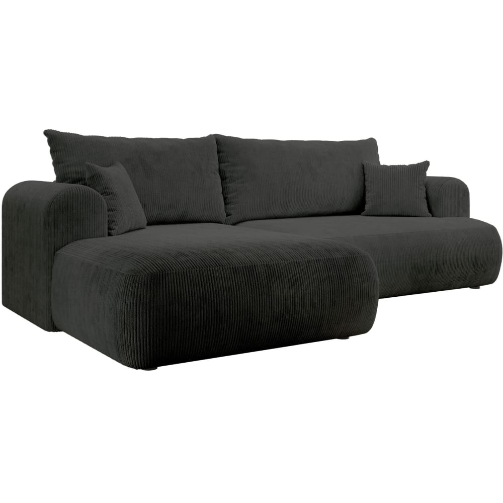 Selsey Eck-Schlafsofa mit Cordbezug und Bettkasten, Dunkelgrau, links style modern - Stoff