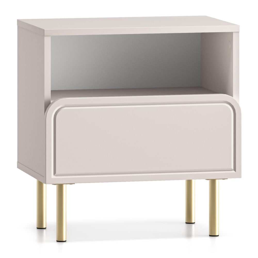 Selsey Nachttisch mit Schublade und Fach, Kaschmirbeige, 50 cm style modern - Spanplatte