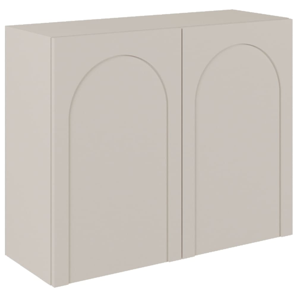 Selsey Sideboard mit 2 Türen und Bogenausschnitt, Kaschmirgrau, 100 cm style modern Taupe Spanplatte