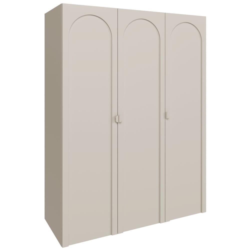 Selsey Kleiderschrank mit 3 Türen, Kaschmirgrau, 150 cm style modern Taupe Spanplatte