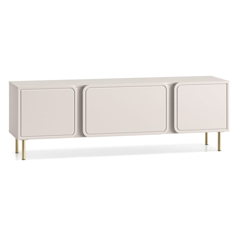 Meuble TV 2 portes, beige cachemire, 160 cm