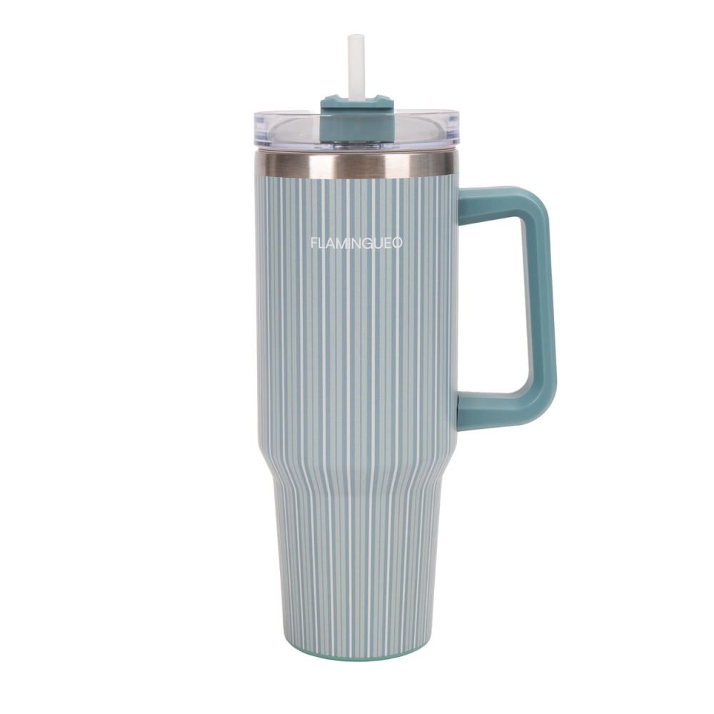 Mug isotherme avec paille acier inoxydable 1,18 litres Vert
