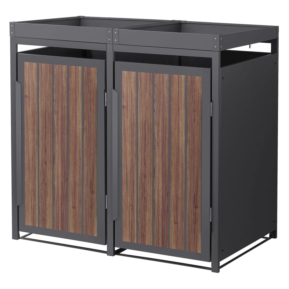 Abri pour 2 poubelles - porte