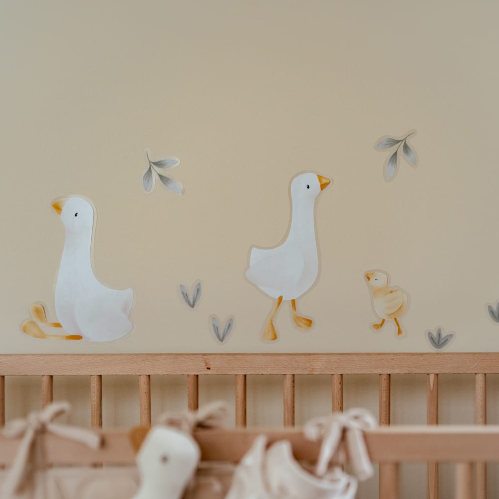 Little Dutch - Stickers muraux petite oie blanc vert ocre 3x30x21cm
