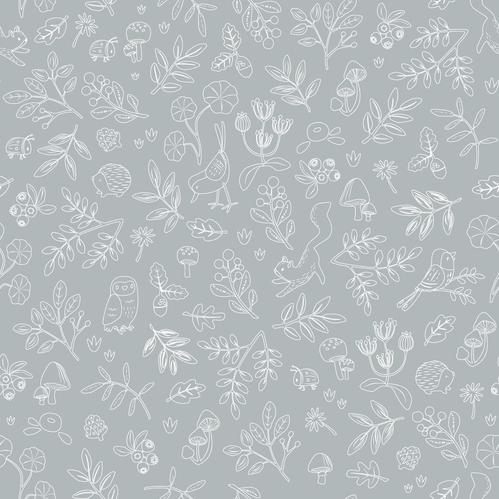 Papier peint petits animaux vert sauge 1000x53cm — vue 3